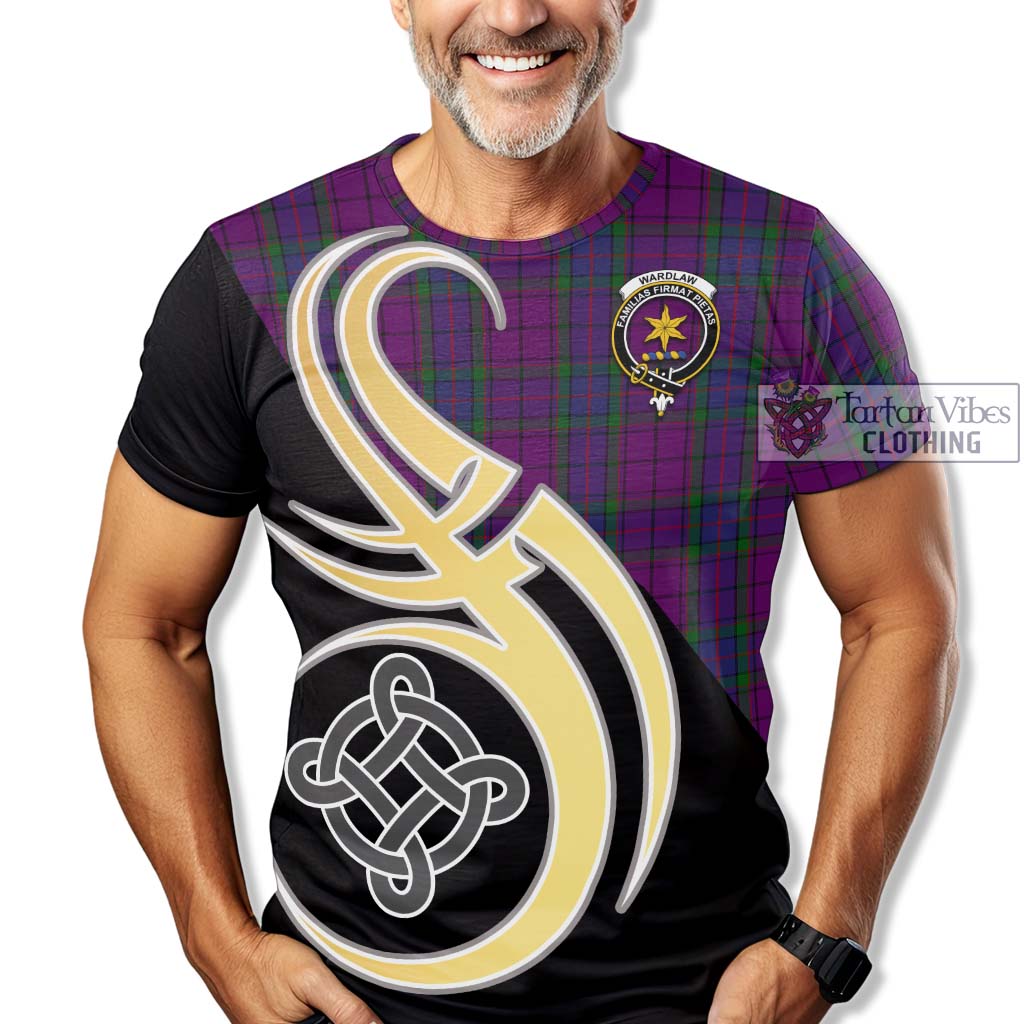 Wardlaw Tartan T-Shirt with Family Crest and Celtic Symbol Style - Tartan Vibes Clothing