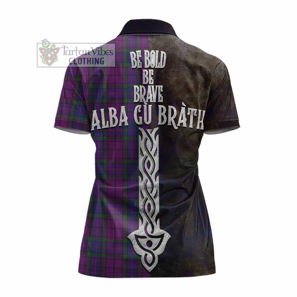 Tartan Vibes Clothing Wardlaw Tartan Family Crest Women's Polo Shirt Alba Gu Brath Be Brave Lion Ancient Style
