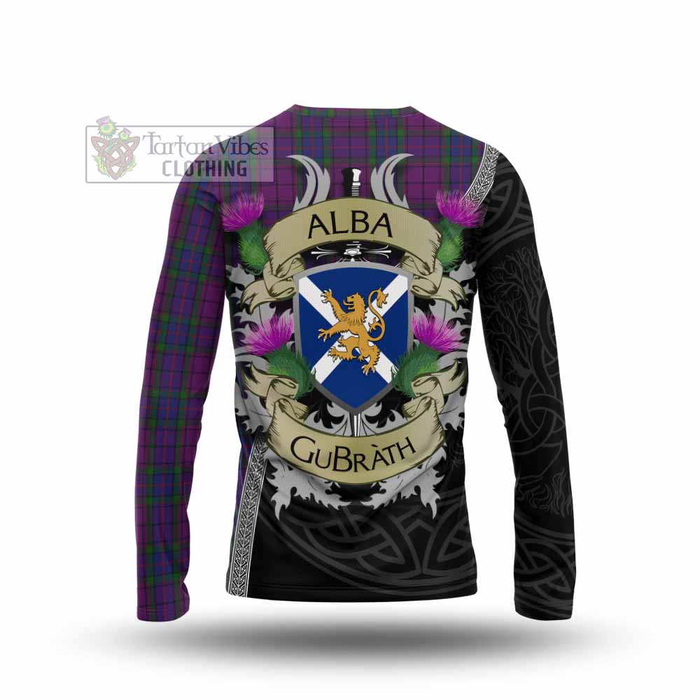Tartan Vibes Clothing Wardlaw Tartan Family Crest Long Sleeve T-Shirt Lion Rampant Royal Thistle Shield Celtic Inspired