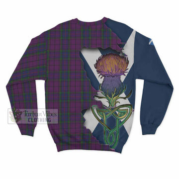 Tartan Vibes Clothing Wardlaw Tartan Family Crest Sweatshirt Scottish Thistle Celtic Inspired