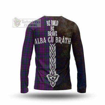 Wardlaw Tartan Family Crest Long Sleeve T-Shirt Alba Gu Brath Be Brave Lion Ancient Style