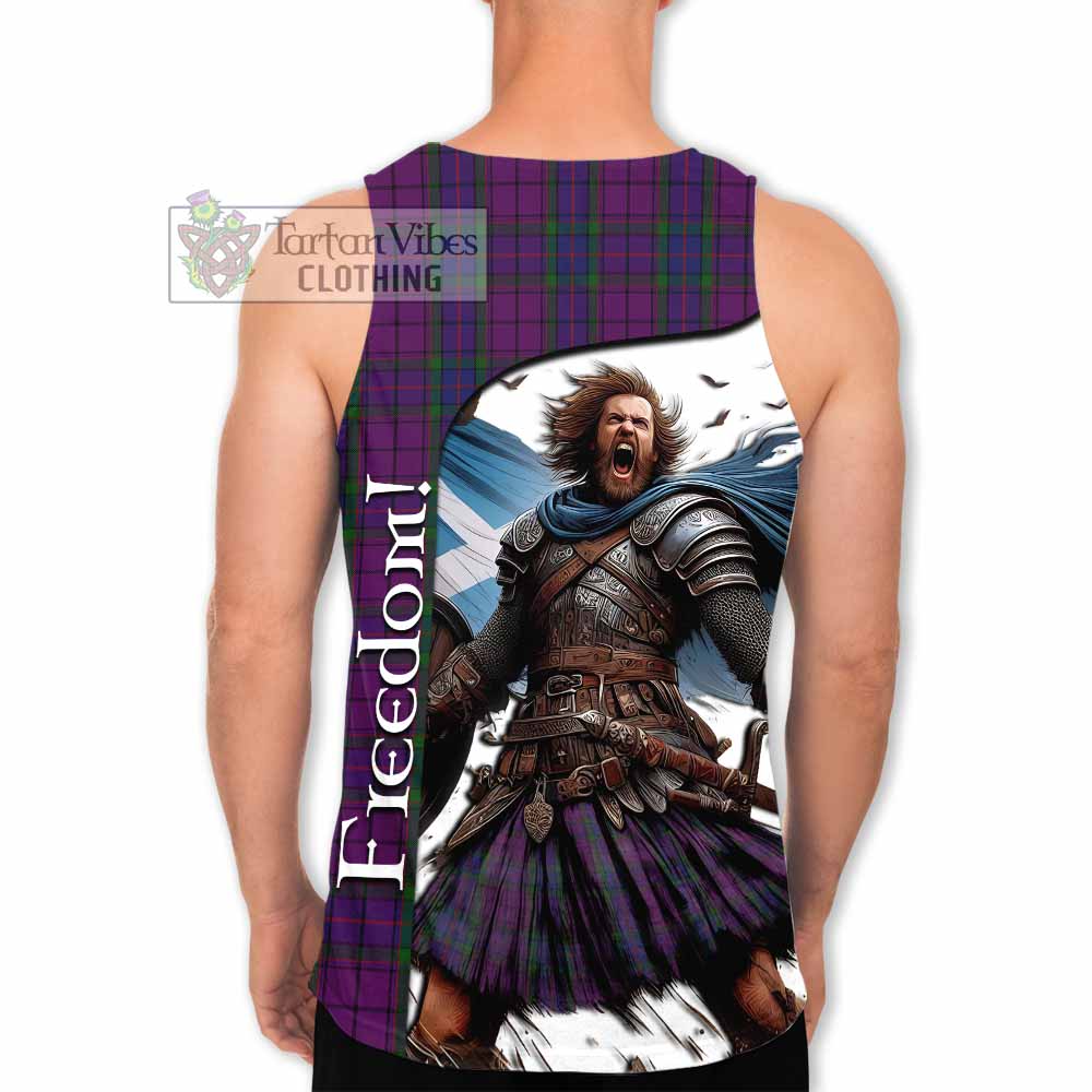 Tartan Vibes Clothing Wardlaw Crest Tartan Men's Tank Top Inspired by the Freedom of Scottish Warrior