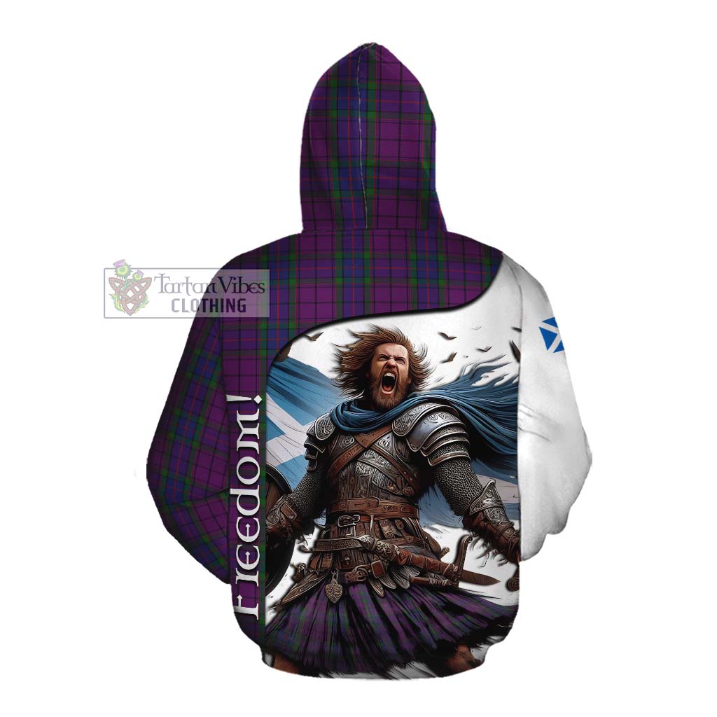 Tartan Vibes Clothing Wardlaw Crest Tartan Cotton Hoodie Inspired by the Freedom of Scottish Warrior