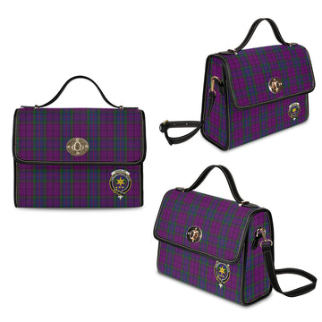 wardlaw-tartan-leather-strap-waterproof-canvas-bag-with-family-crest