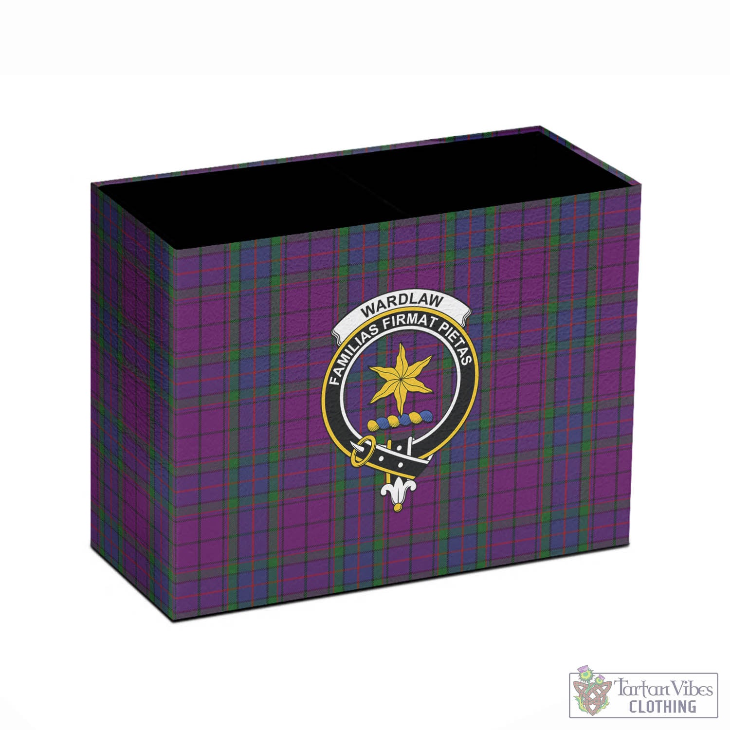 Tartan Vibes Clothing Wardlaw Tartan Pen Holder with Family Crest