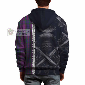 Tartan Vibes Clothing Wardlaw Tartan Hoodie with Family Crest Cross Sword Thistle Celtic Vibes