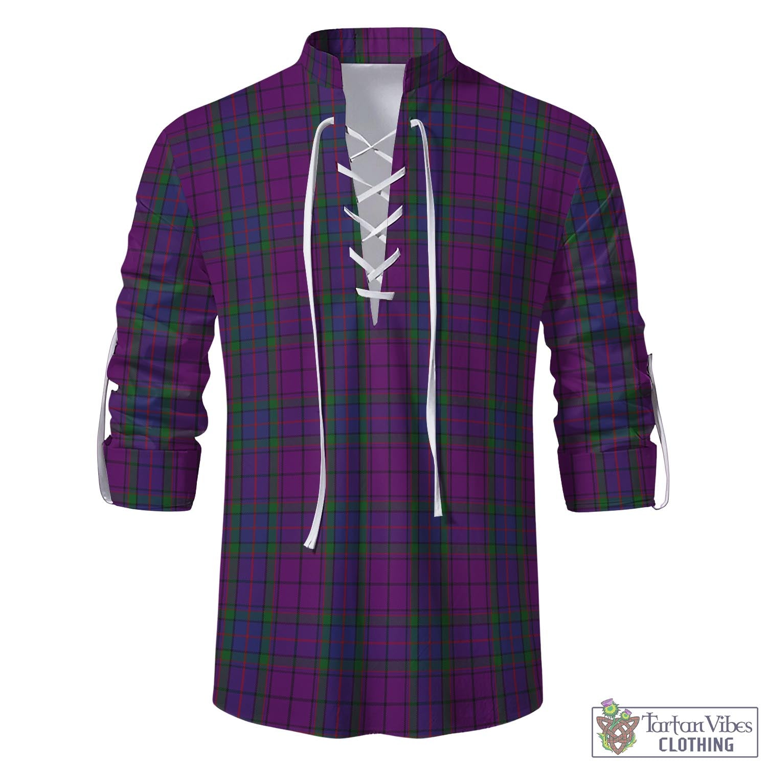 Tartan Vibes Clothing Wardlaw Tartan Men's Scottish Traditional Jacobite Ghillie Kilt Shirt