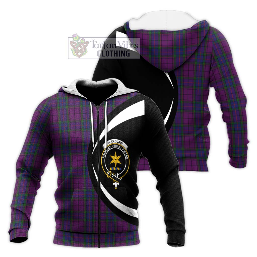 Wardlaw Tartan Knitted Hoodie with Family Crest Circle Style Unisex Knitted Zip Hoodie - Tartan Vibes Clothing