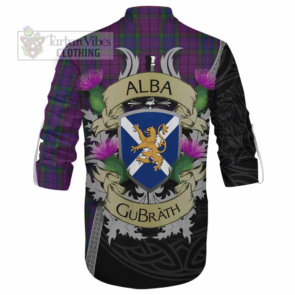Tartan Vibes Clothing Wardlaw Tartan Family Crest Ghillie Kilt Shirt Lion Rampant Royal Thistle Shield Celtic Inspired