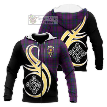 Wardlaw Tartan Knitted Hoodie with Family Crest and Celtic Symbol Style Unisex Knitted Zip Hoodie - Tartan Vibes Clothing