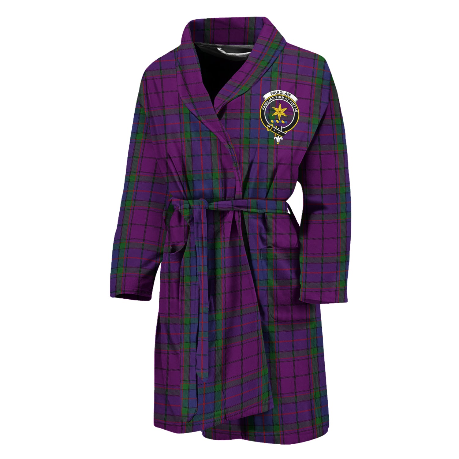 Wardlaw Tartan Bathrobe with Family Crest Unisex M - Tartan Vibes Clothing