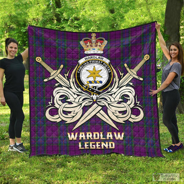Wardlaw Tartan Quilt with Clan Crest and the Golden Sword of Courageous Legacy