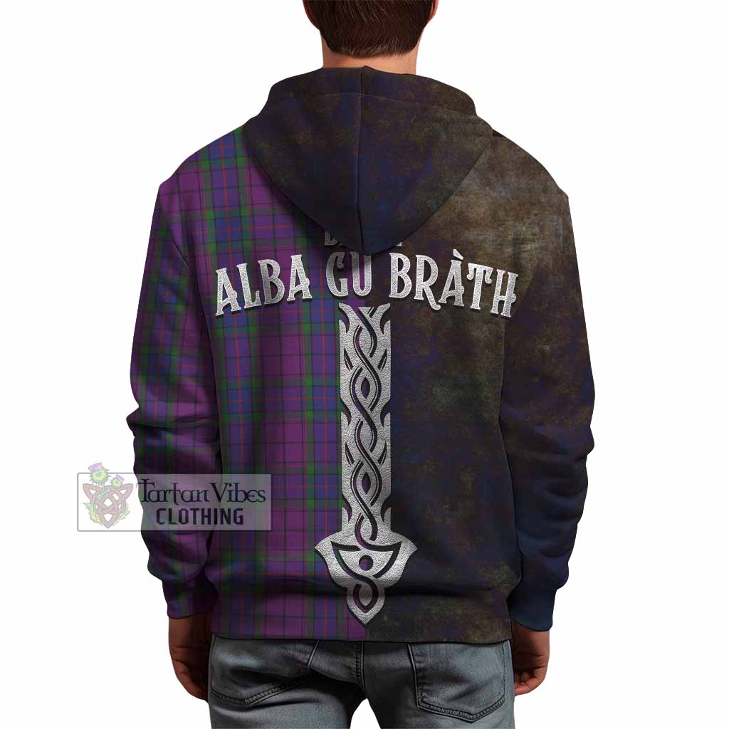 Tartan Vibes Clothing Wardlaw Tartan Family Crest Hoodie Alba Gu Brath Be Brave Lion Ancient Style
