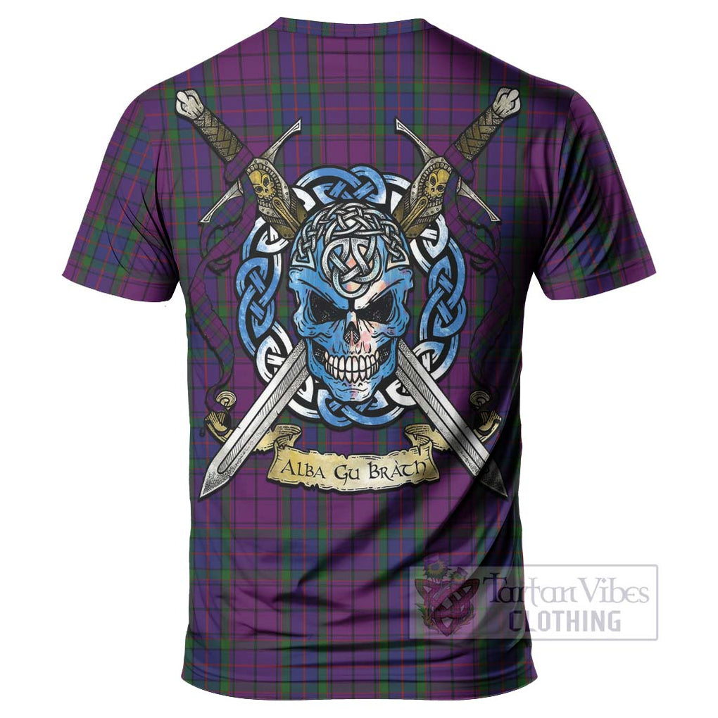Wardlaw Tartan T-Shirt with Family Crest Celtic Skull Style - Tartan Vibes Clothing
