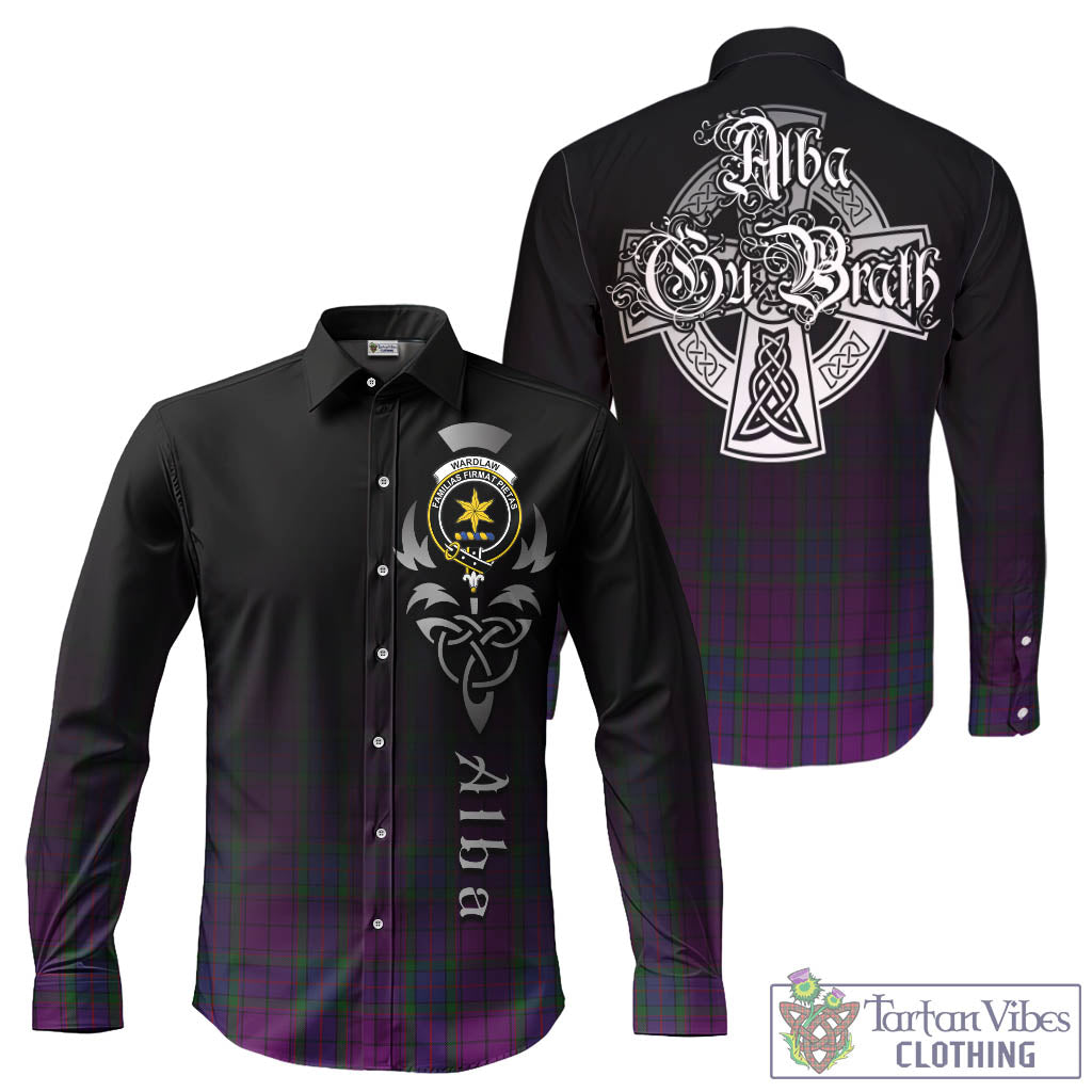 Tartan Vibes Clothing Wardlaw Tartan Long Sleeve Button Up Featuring Alba Gu Brath Family Crest Celtic Inspired