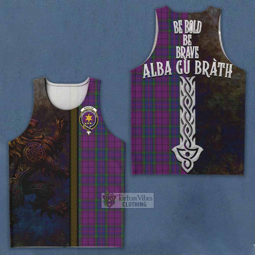 Tartan Vibes Clothing Wardlaw Tartan Family Crest Men's Tank Top Alba Gu Brath Be Brave Lion Ancient Style