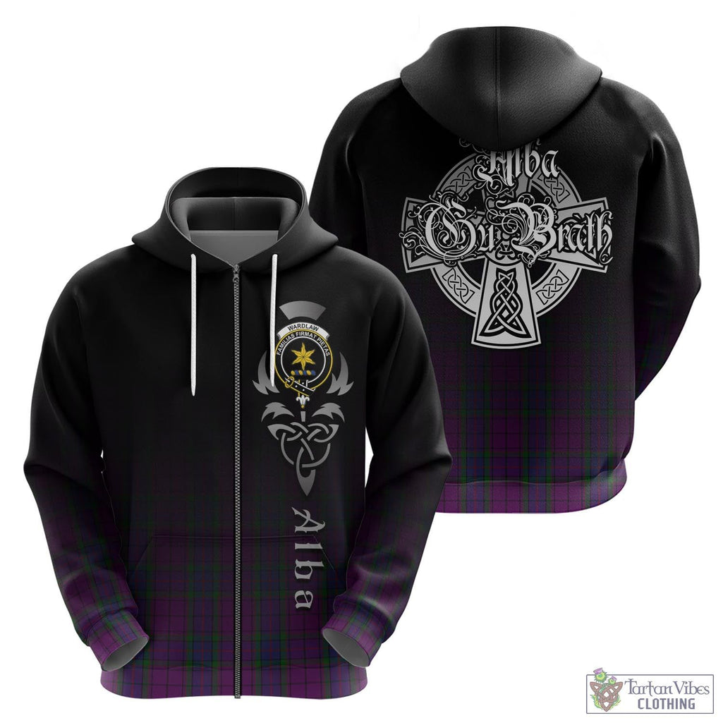Tartan Vibes Clothing Wardlaw Tartan Hoodie Featuring Alba Gu Brath Family Crest Celtic Inspired