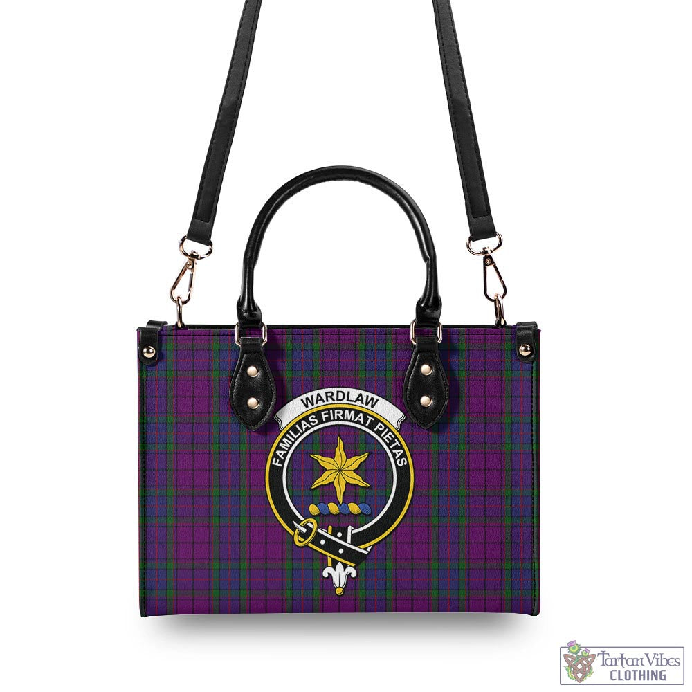 Tartan Vibes Clothing Wardlaw Tartan Luxury Leather Handbags with Family Crest
