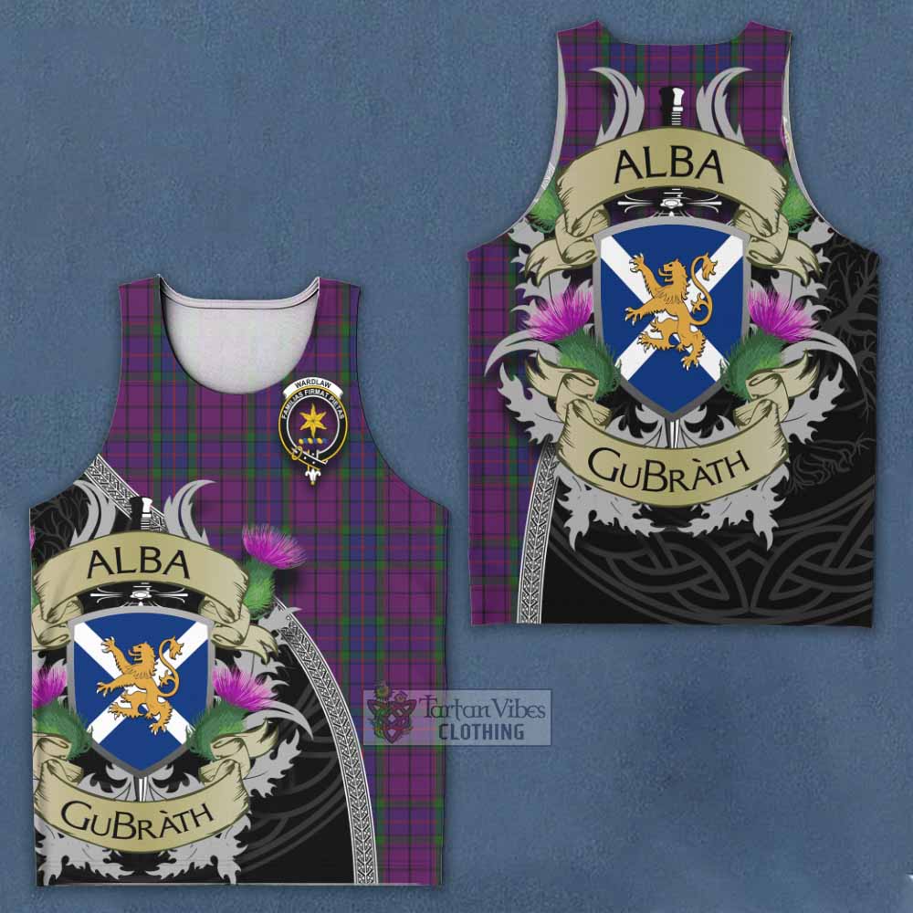 Tartan Vibes Clothing Wardlaw Tartan Family Crest Men's Tank Top Lion Rampant Royal Thistle Shield Celtic Inspired