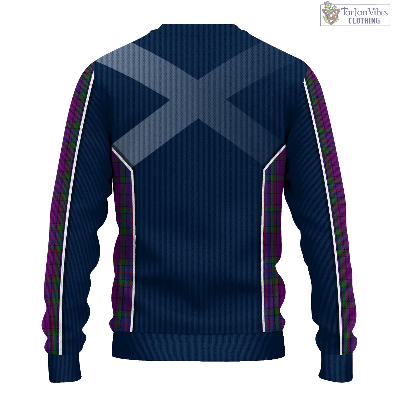 Tartan Vibes Clothing Wardlaw Tartan Knitted Sweatshirt with Family Crest and Scottish Thistle Vibes Sport Style