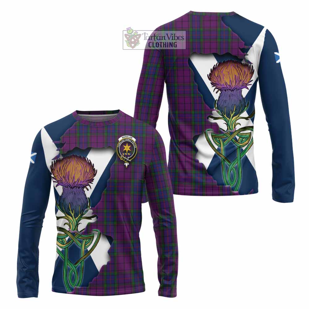 Tartan Vibes Clothing Wardlaw Tartan Family Crest Long Sleeve T-Shirt Scottish Thistle Celtic Inspired