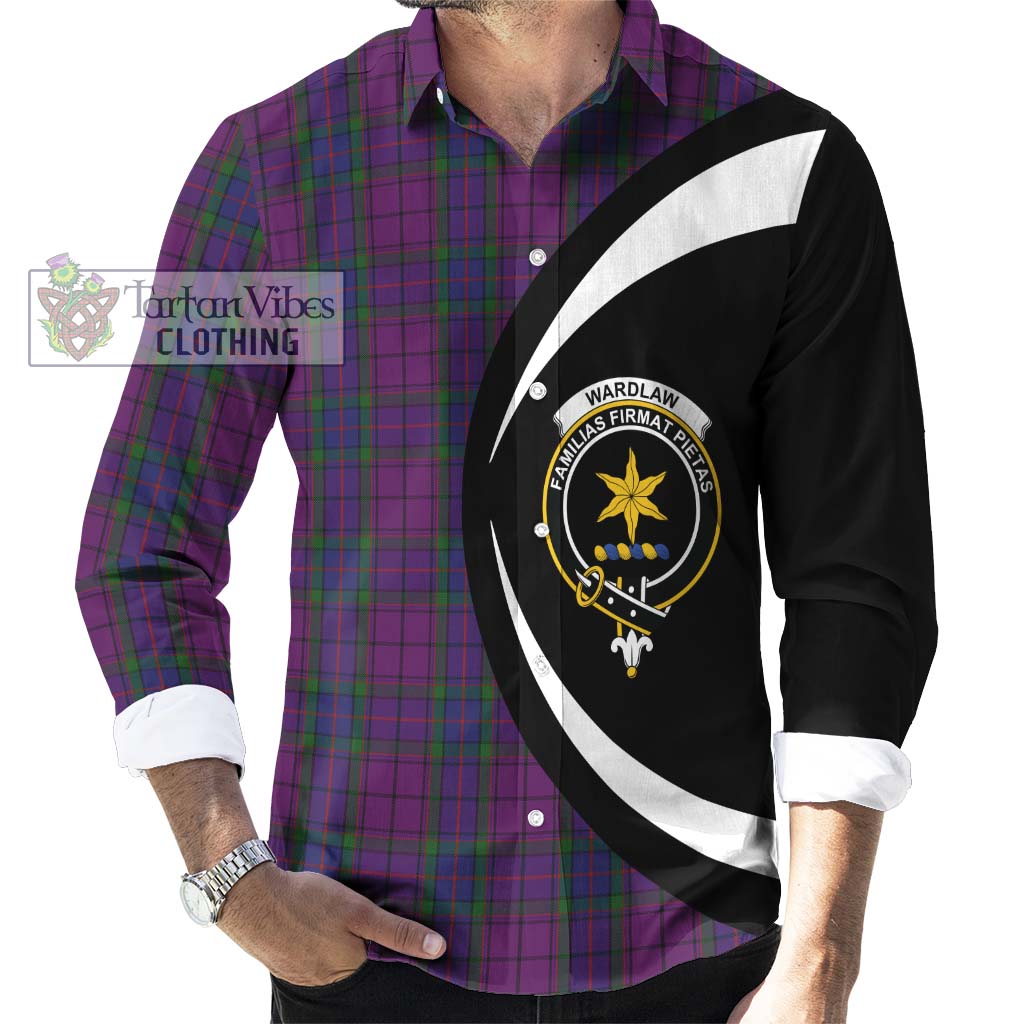 Wardlaw Tartan Long Sleeve Button Up with Family Crest Circle Style - Tartan Vibes Clothing