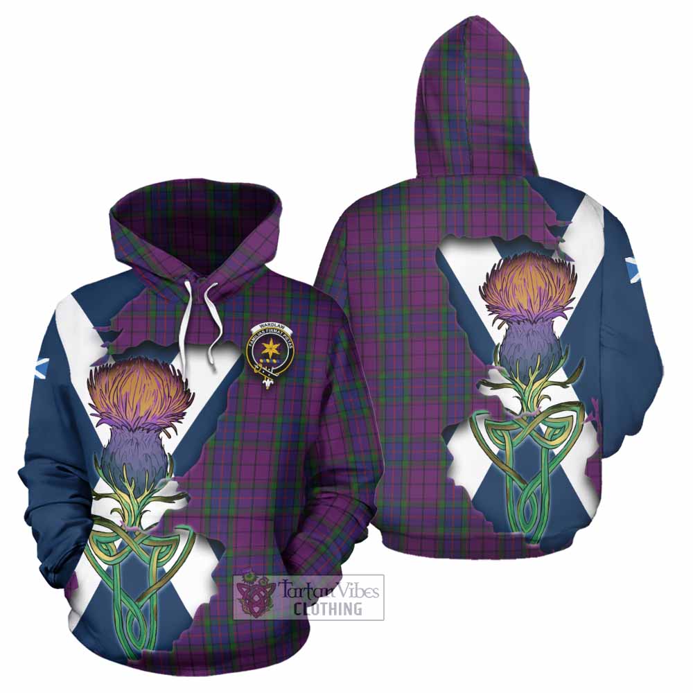 Tartan Vibes Clothing Wardlaw Tartan Family Crest Hoodie Scottish Thistle Celtic Inspired