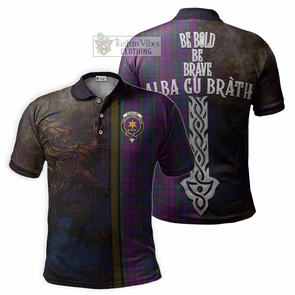 Tartan Vibes Clothing Wardlaw Tartan Family Crest Polo Shirt Alba Gu Brath Be Brave Lion Ancient Style