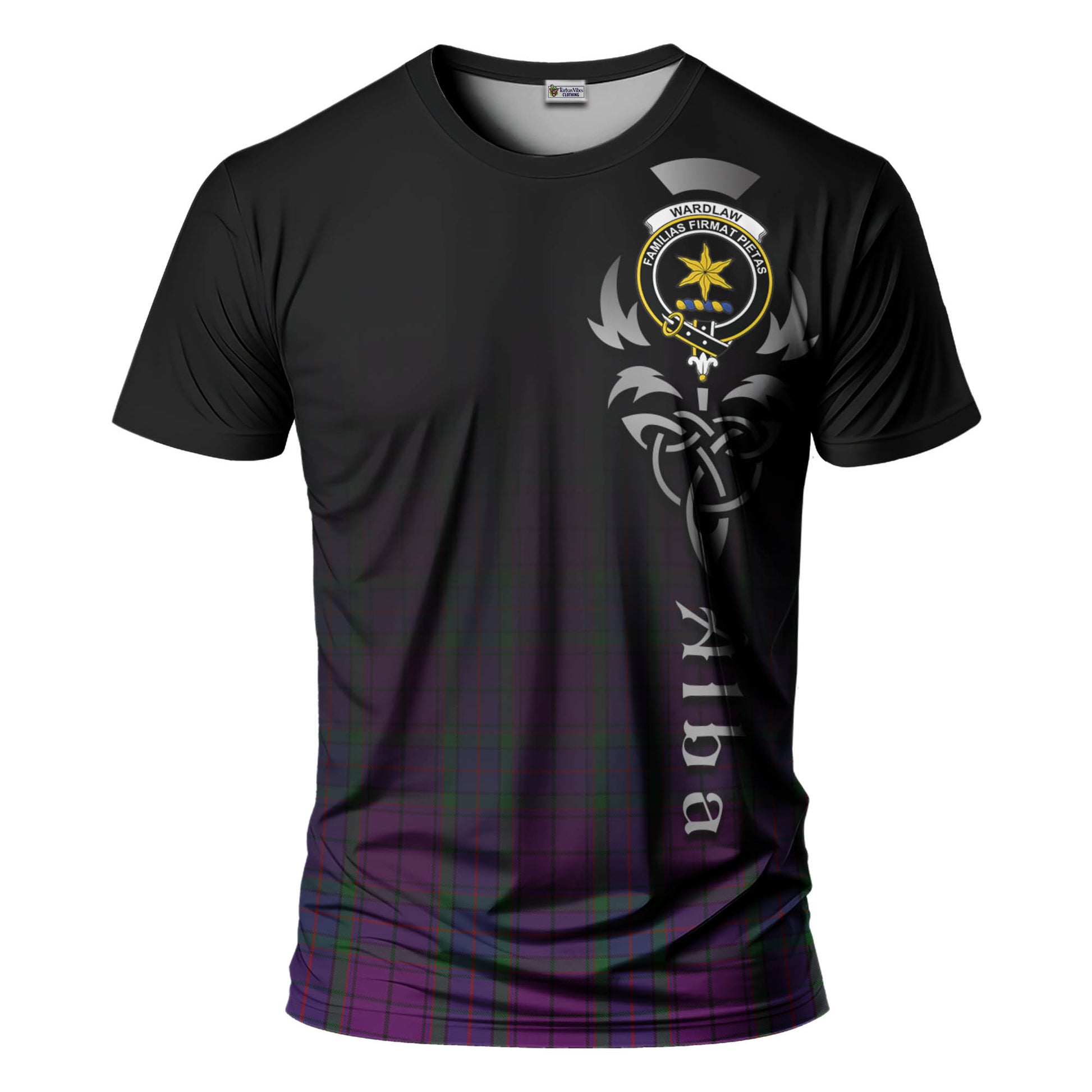 Tartan Vibes Clothing Wardlaw Tartan T-Shirt Featuring Alba Gu Brath Family Crest Celtic Inspired