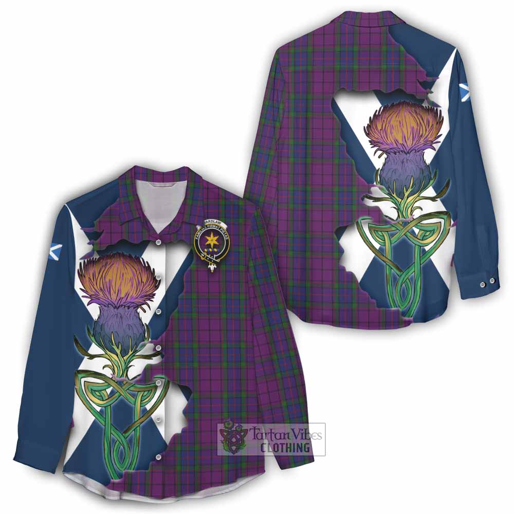 Tartan Vibes Clothing Wardlaw Tartan Family Crest Women's Casual Shirt Scottish Thistle Celtic Inspired