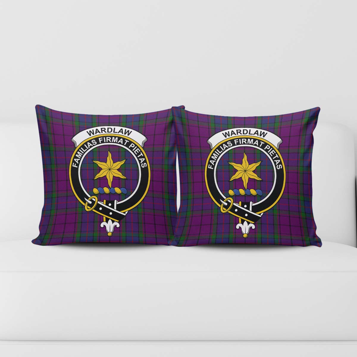 Wardlaw Tartan Pillow Cover with Family Crest - Tartanvibesclothing