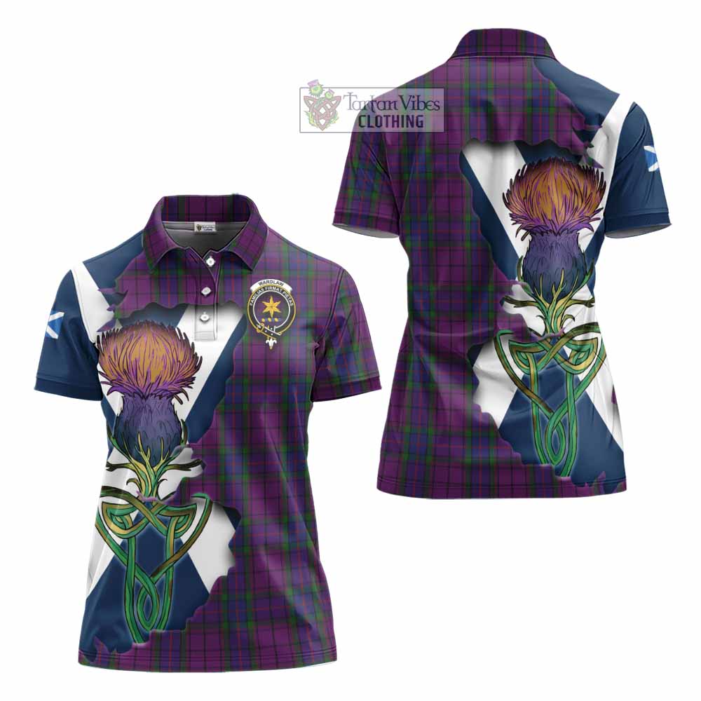 Tartan Vibes Clothing Wardlaw Tartan Family Crest Women's Polo Shirt Scottish Thistle Celtic Inspired