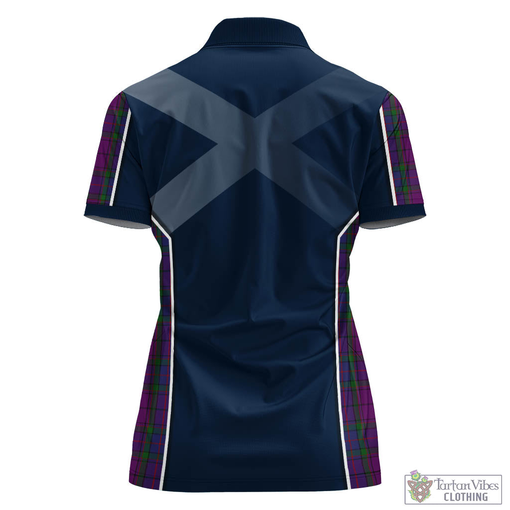 Tartan Vibes Clothing Wardlaw Tartan Women's Polo Shirt with Family Crest and Scottish Thistle Vibes Sport Style