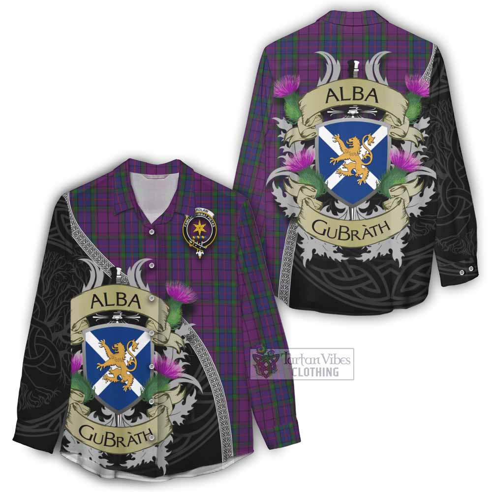 Tartan Vibes Clothing Wardlaw Tartan Family Crest Women's Casual Shirt Lion Rampant Royal Thistle Shield Celtic Inspired
