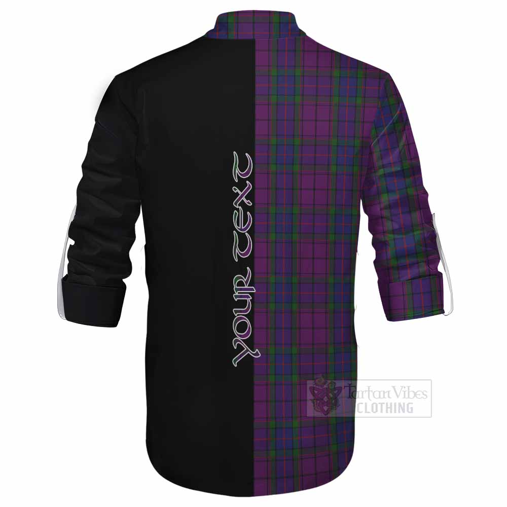 Tartan Vibes Clothing Wardlaw Tartan Ghillie Kilt Shirt with Family Crest and Half Of Me Style