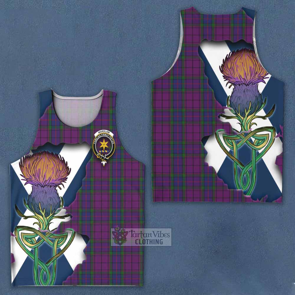 Tartan Vibes Clothing Wardlaw Tartan Family Crest Men's Tank Top Scottish Thistle Celtic Inspired
