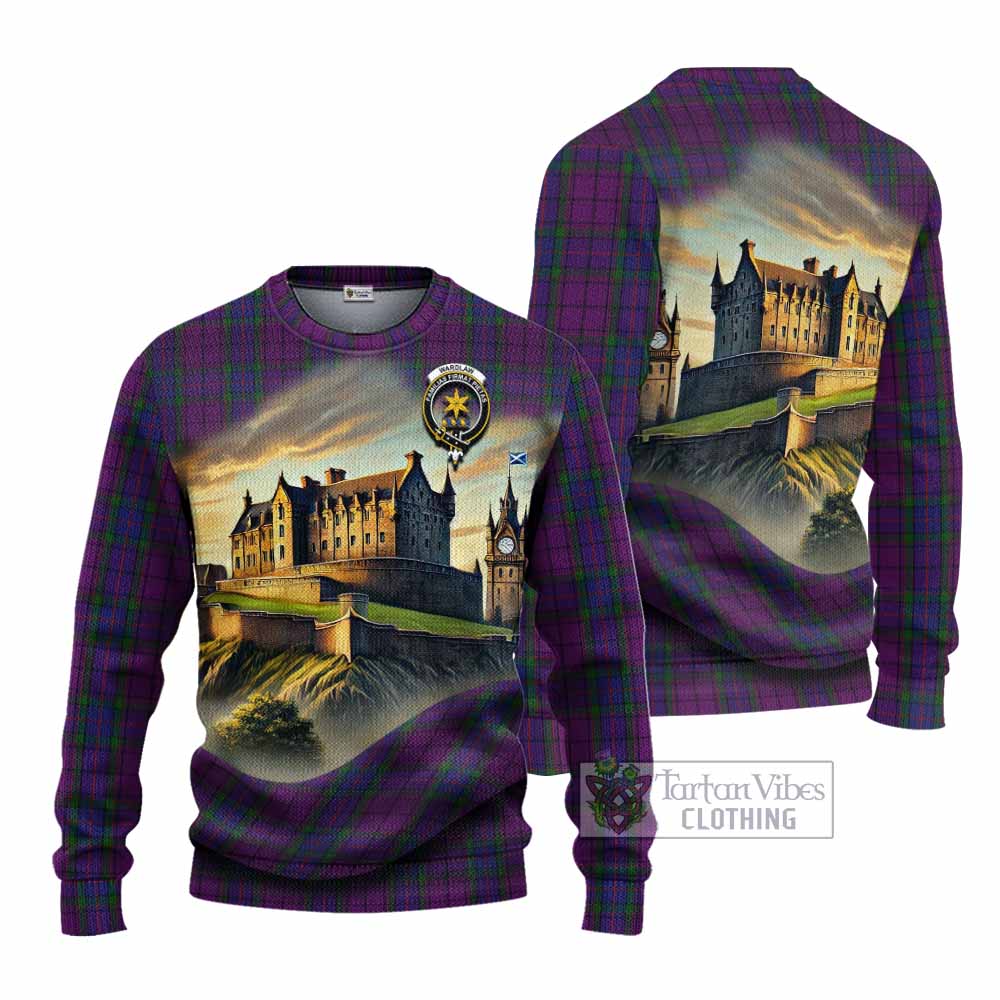 Tartan Vibes Clothing Wardlaw Tartan Family Crest Knitted Sweater with Scottish Ancient Castle Style