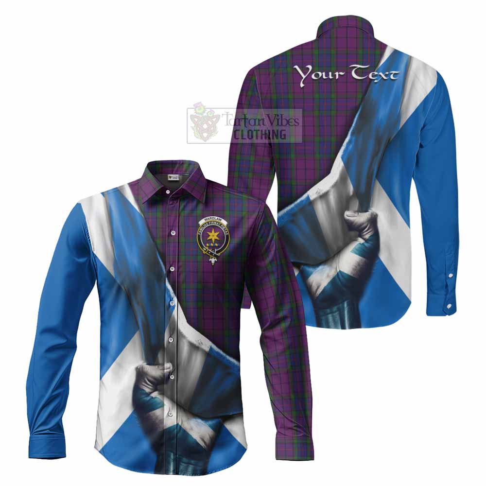 Tartan Vibes Clothing Wardlaw Tartan Long Sleeve Button Shirt with Family Crest Scotland Patriotic Style