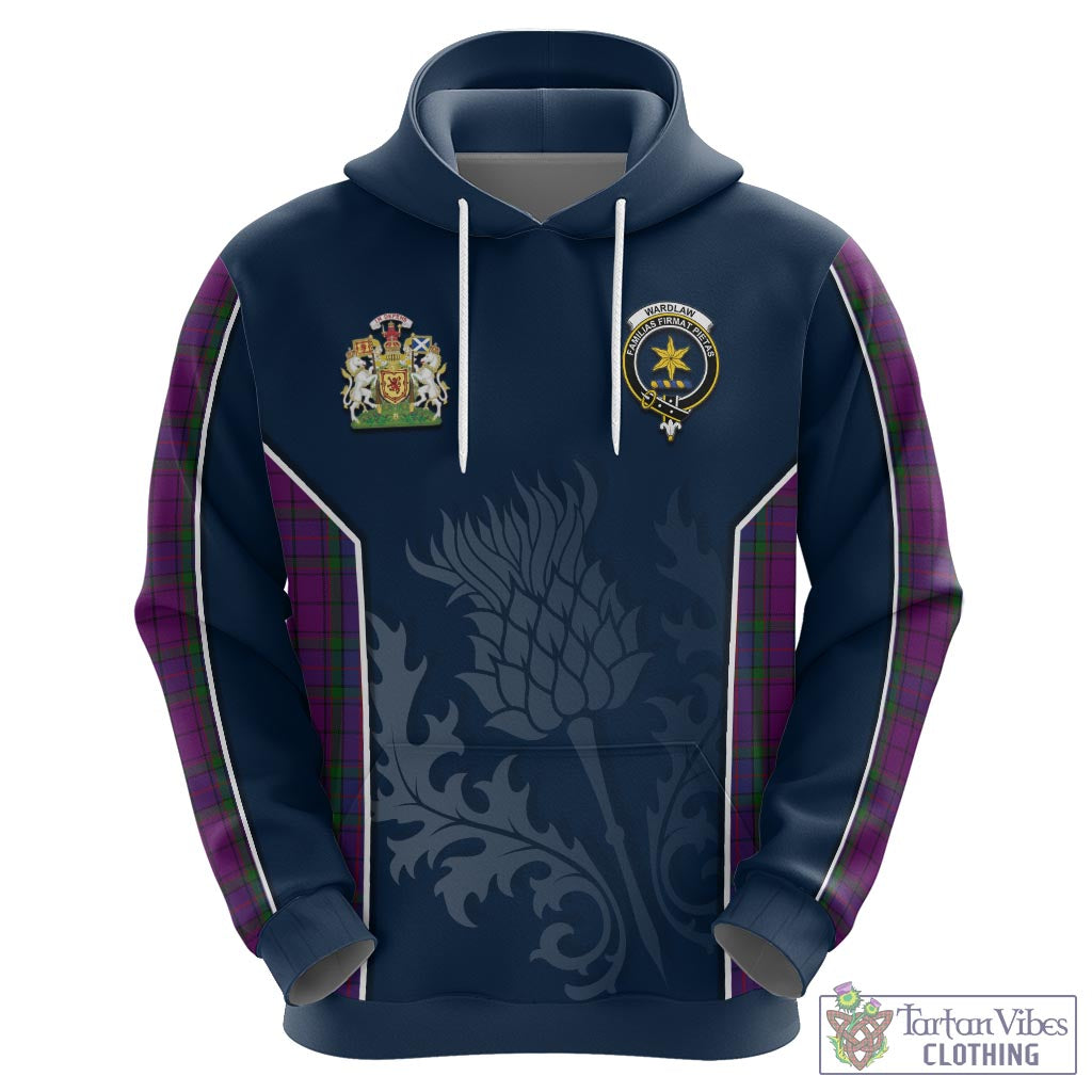 Tartan Vibes Clothing Wardlaw Tartan Hoodie with Family Crest and Scottish Thistle Vibes Sport Style