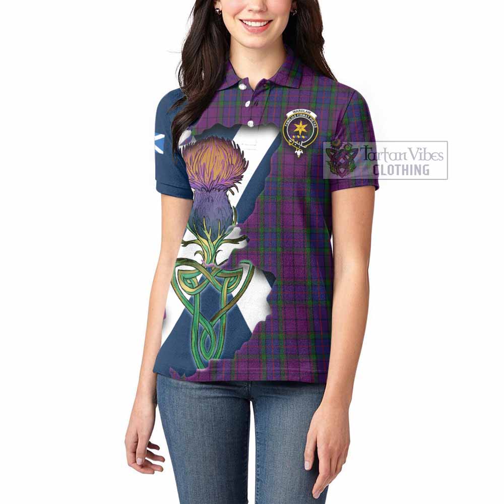 Tartan Vibes Clothing Wardlaw Tartan Family Crest Women's Polo Shirt Scottish Thistle Celtic Inspired