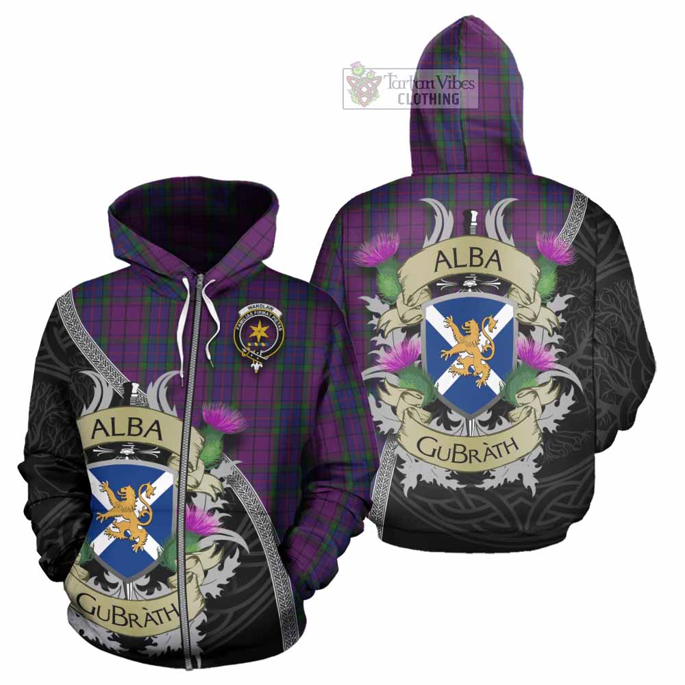 Tartan Vibes Clothing Wardlaw Tartan Family Crest Hoodie Lion Rampant Royal Thistle Shield Celtic Inspired