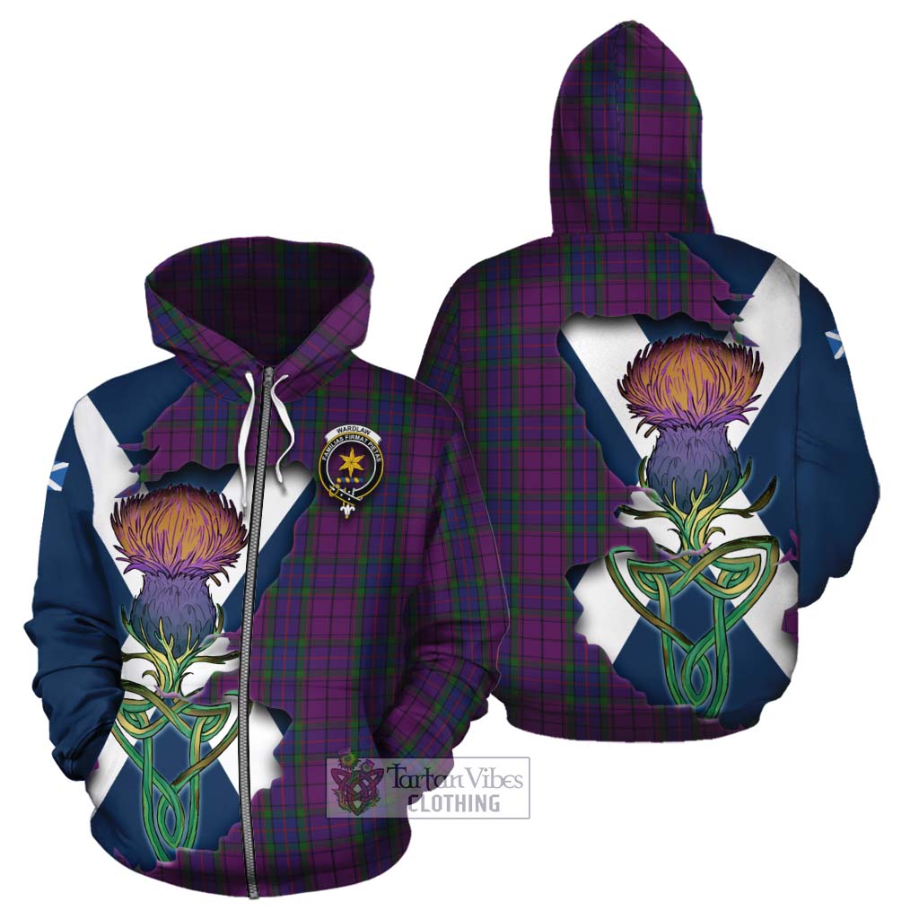 Tartan Vibes Clothing Wardlaw Tartan Family Crest Cotton Hoodie Scottish Thistle Celtic Inspired