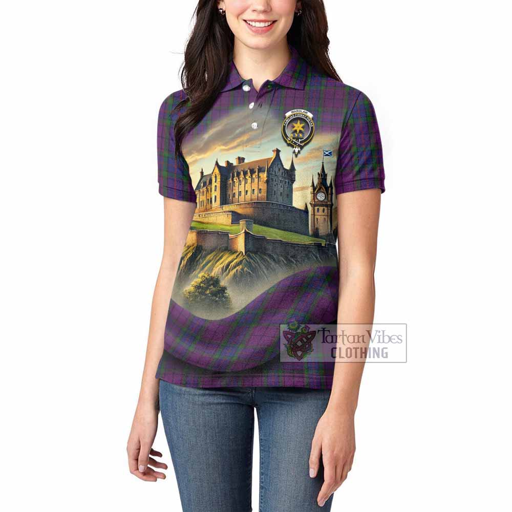 Tartan Vibes Clothing Wardlaw Tartan Family Crest Women's Polo Shirt with Scottish Ancient Castle Stype