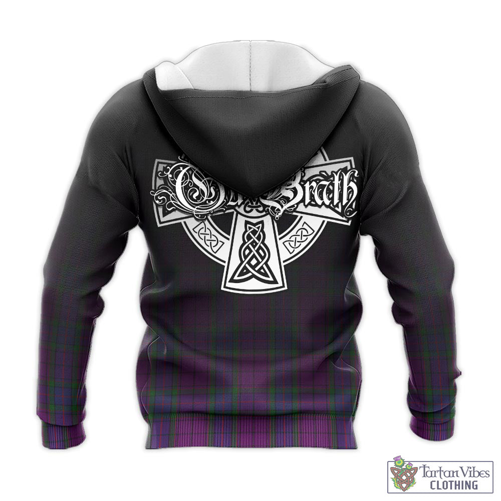 Tartan Vibes Clothing Wardlaw Tartan Knitted Hoodie Featuring Alba Gu Brath Family Crest Celtic Inspired