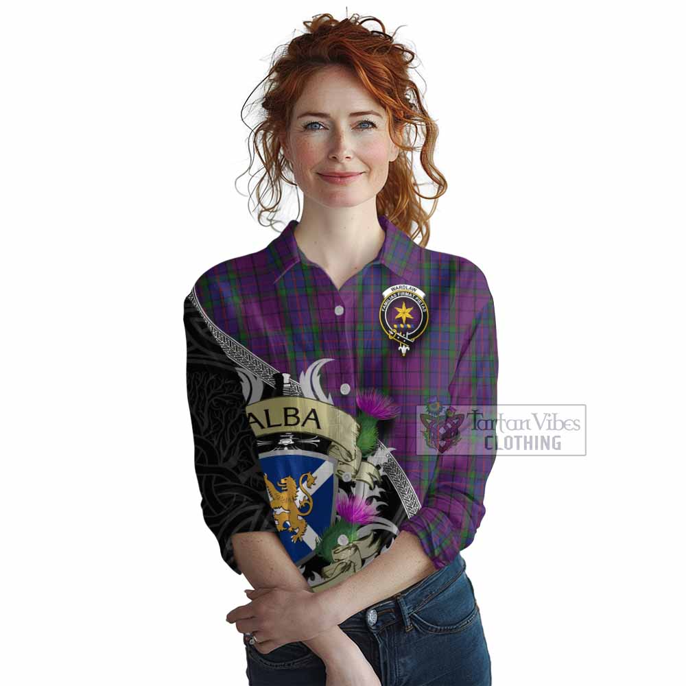 Tartan Vibes Clothing Wardlaw Tartan Family Crest Women's Casual Shirt Lion Rampant Royal Thistle Shield Celtic Inspired