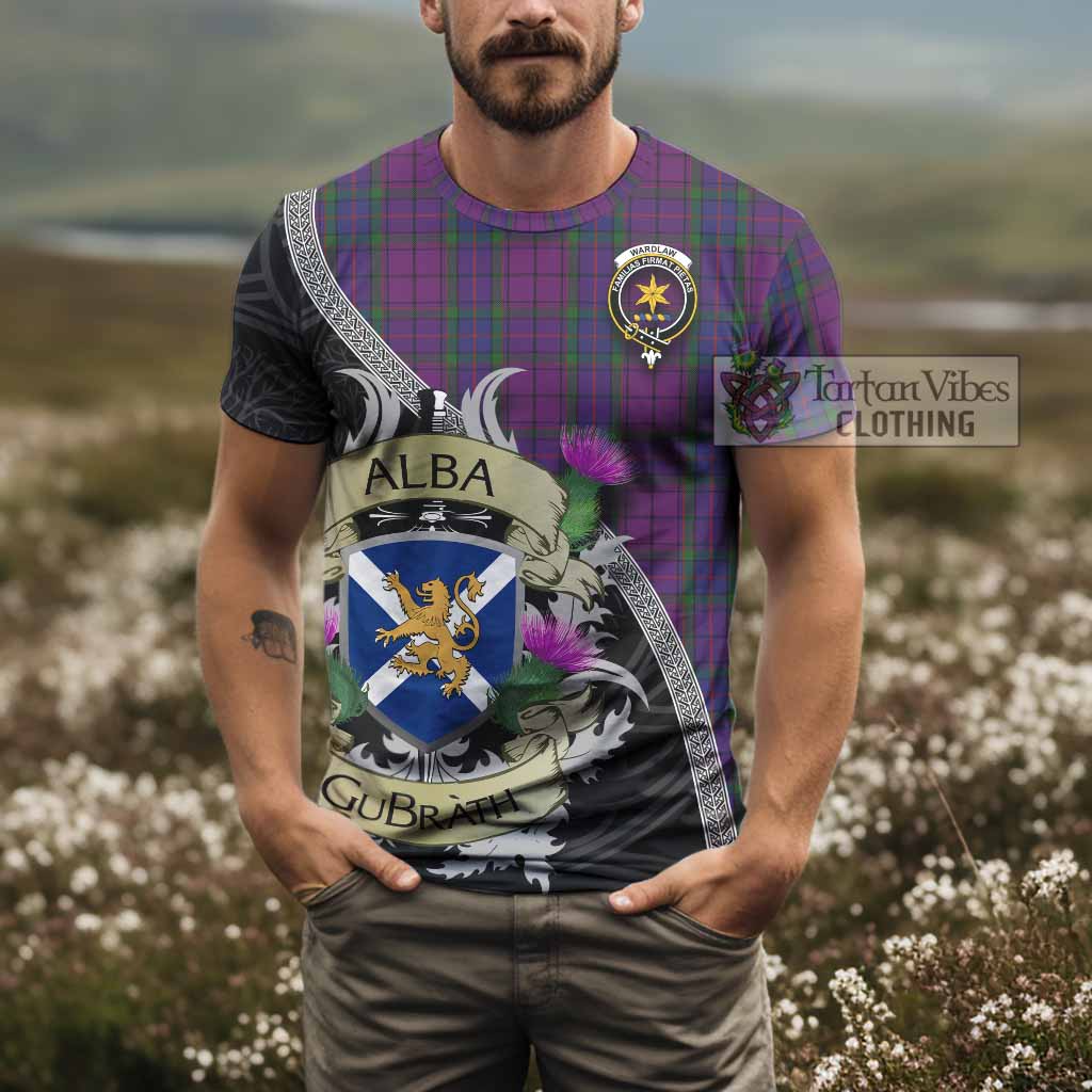 Tartan Vibes Clothing Wardlaw Tartan Family Crest T-Shirt Lion Rampant Royal Thistle Shield Celtic Inspired