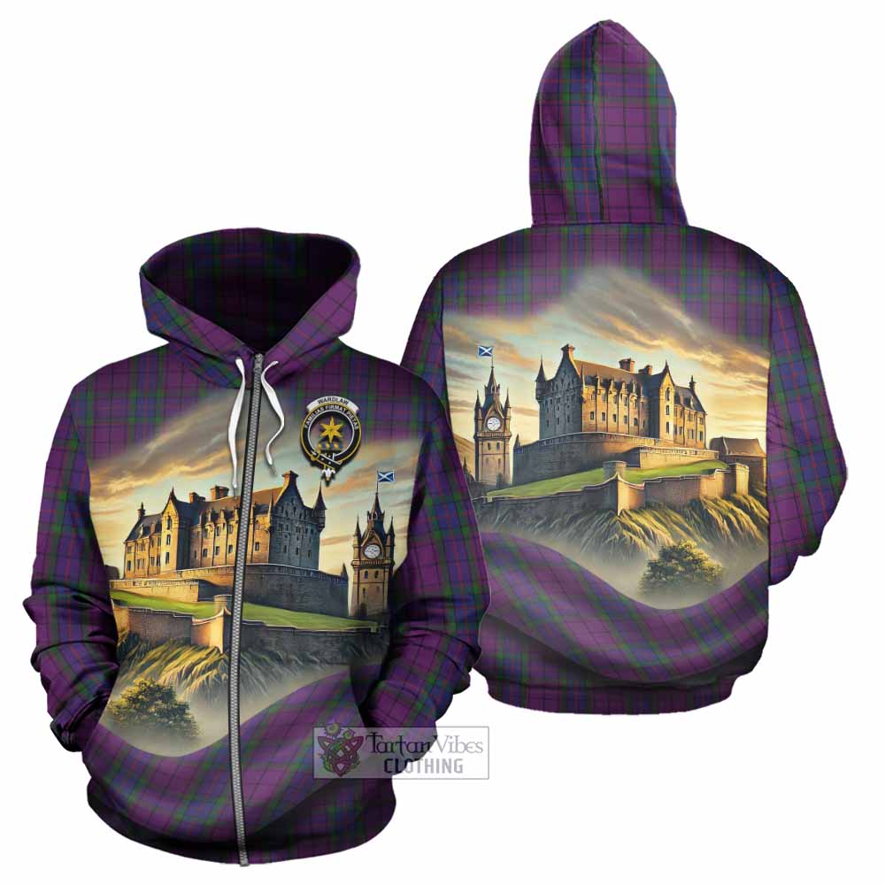 Tartan Vibes Clothing Wardlaw Tartan Family Crest Hoodie with Scottish Ancient Castle Style