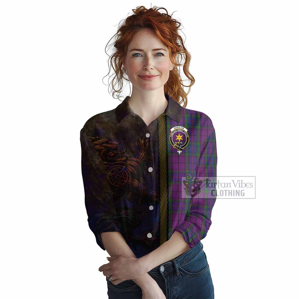 Tartan Vibes Clothing Wardlaw Tartan Family Crest Women's Casual Shirt Alba Gu Brath Be Brave Lion Ancient Style