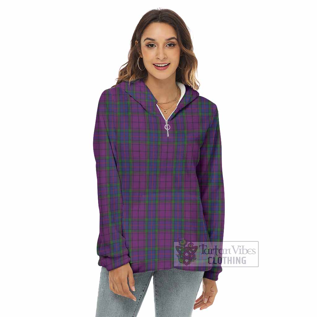 Tartan Vibes Clothing Wardlaw Tartan Women's Borg  Half Zip Fleece Hoodie