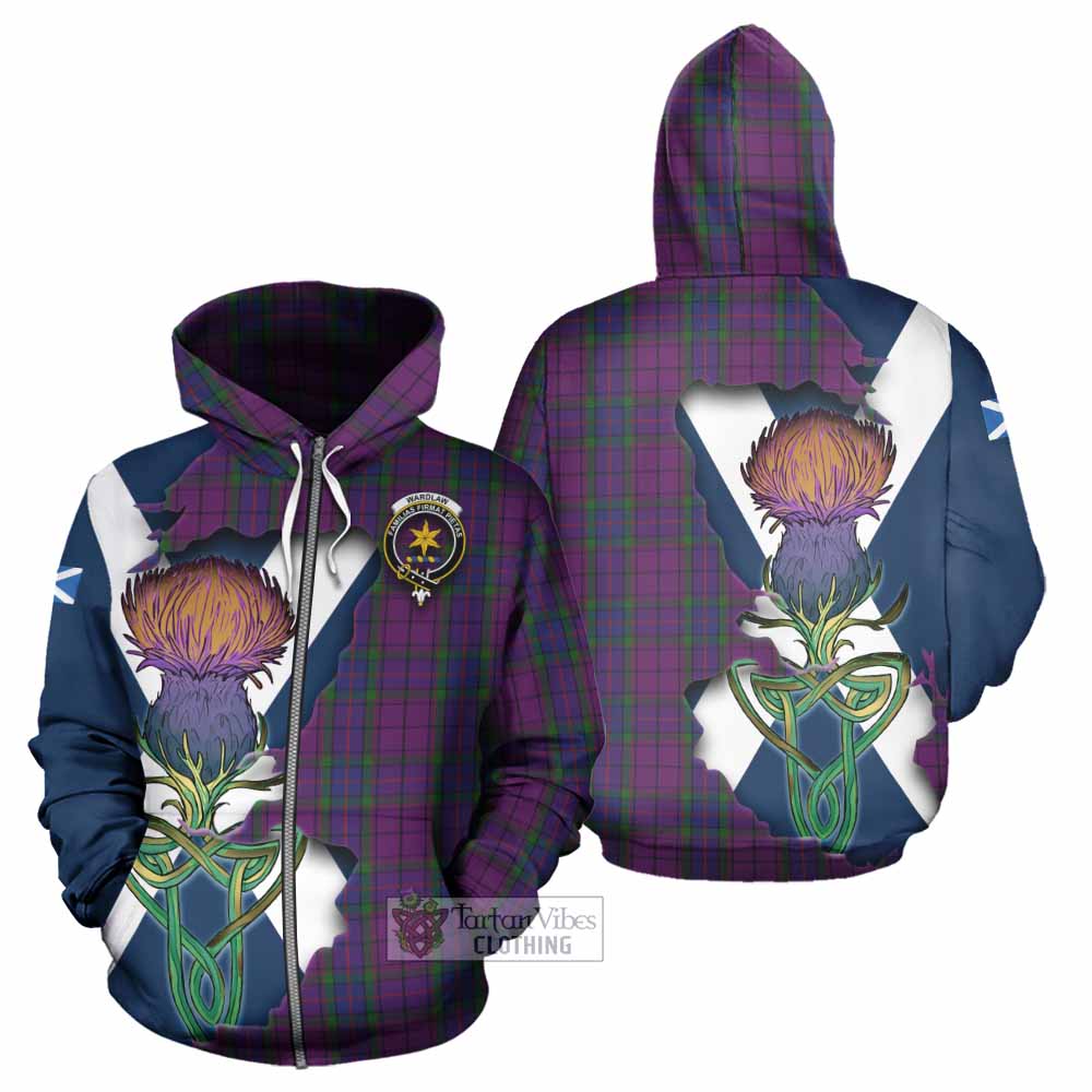 Tartan Vibes Clothing Wardlaw Tartan Family Crest Hoodie Scottish Thistle Celtic Inspired